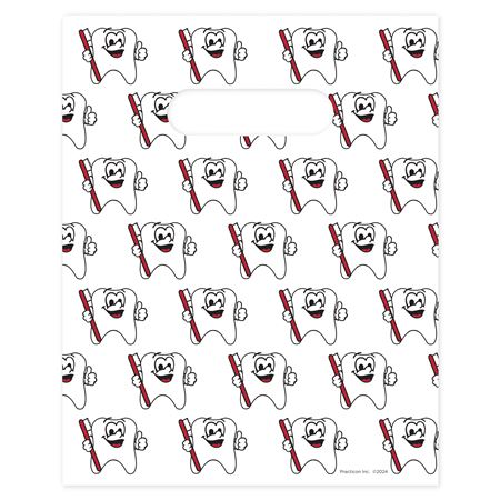 8 x 10 Tootie Tooth Scatter Print Bags - Bulk 100/Pack