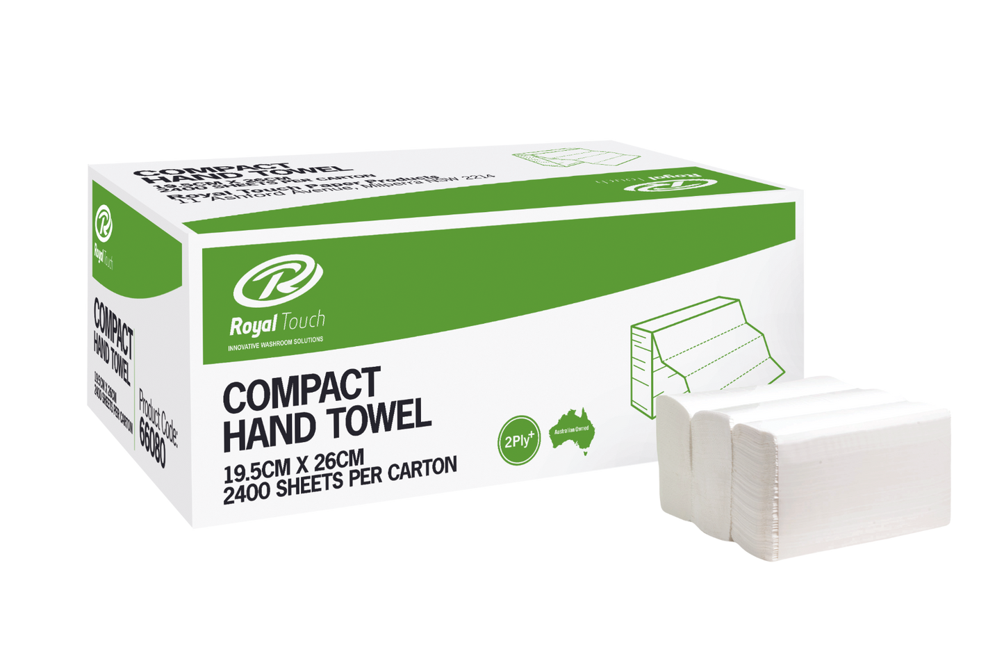 Royal Touch Compact Interleaved Hand Towel 19.5cm x 26cm 2400/Box